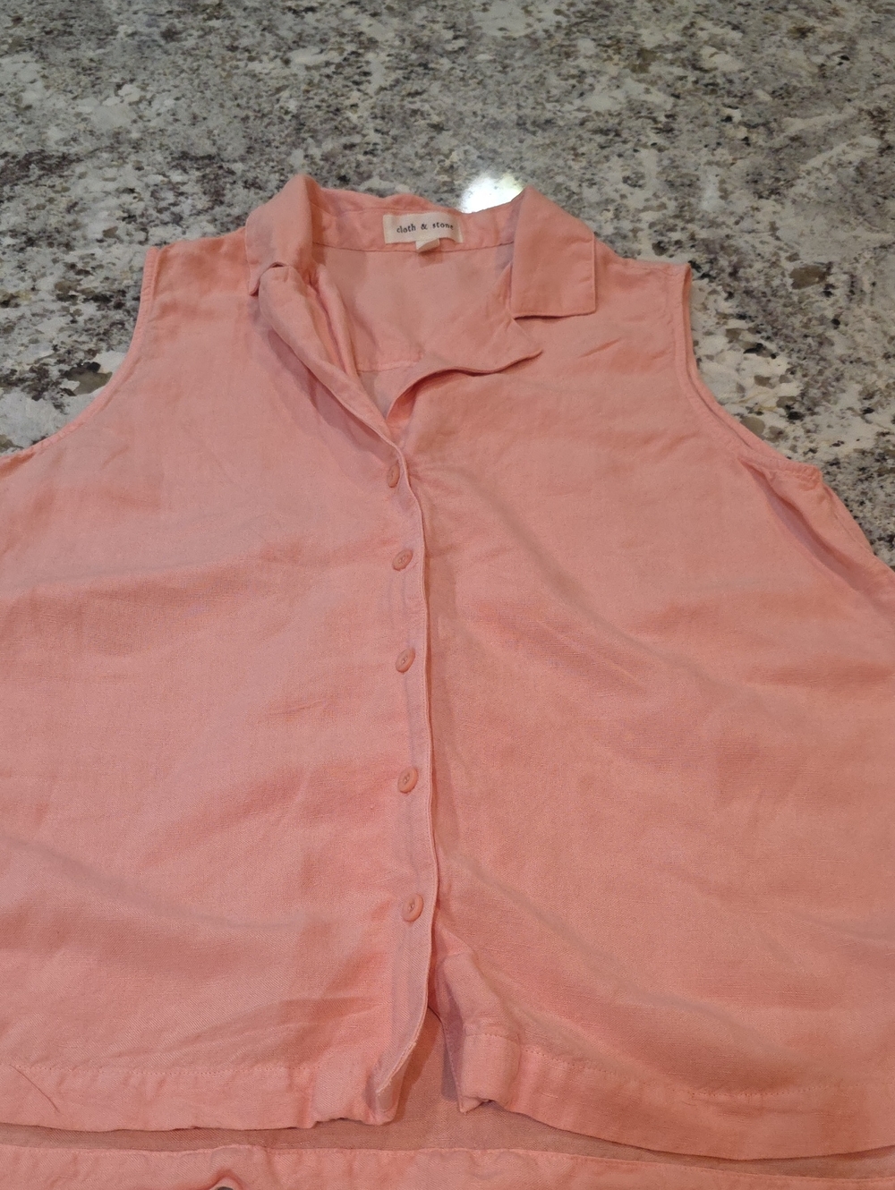 cloth & stone Sleeveless Button-Front Top - Coral Pink